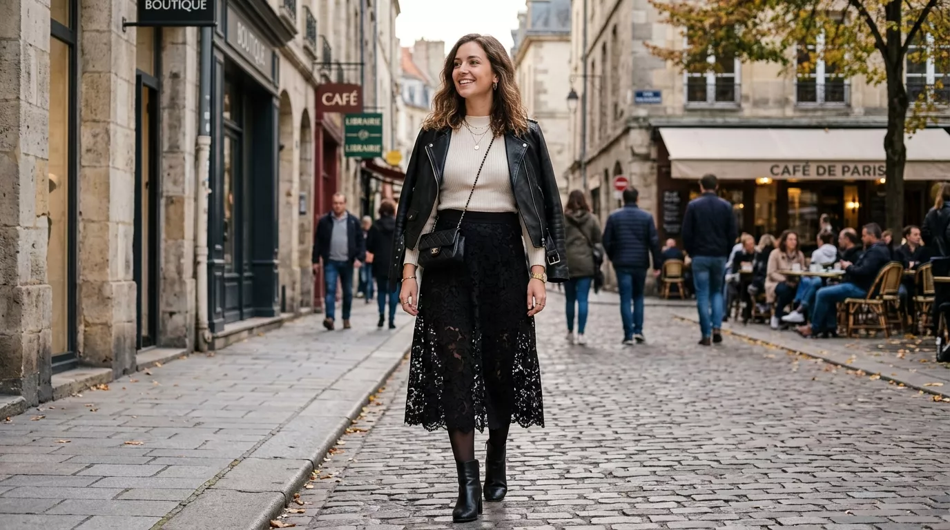 Black Lace Skirt Outfit Ideas