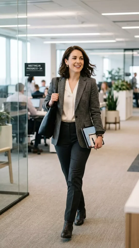 Gray Blazer for Quick Meetings