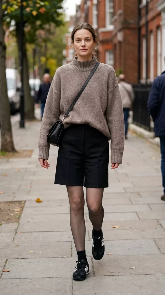 Oversized Sweater With Tailored Shorts