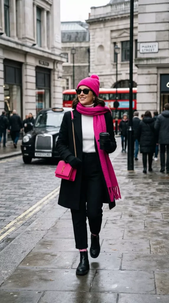 Pink Accents In A Monochrome Look