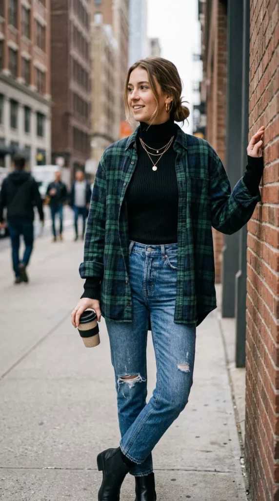 Turtleneck Layered Under a Shirt