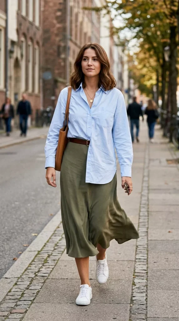 Button-Down Shirt Half-Tucked