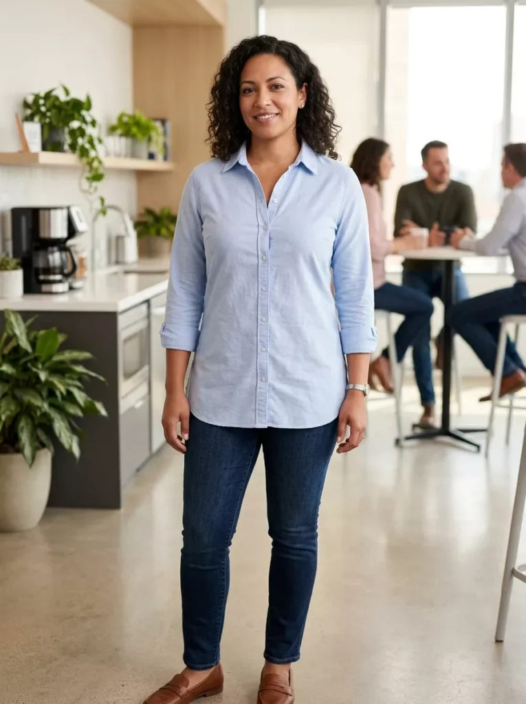 Button-Up Shirt with a Longer Hem and Slimmer Fit