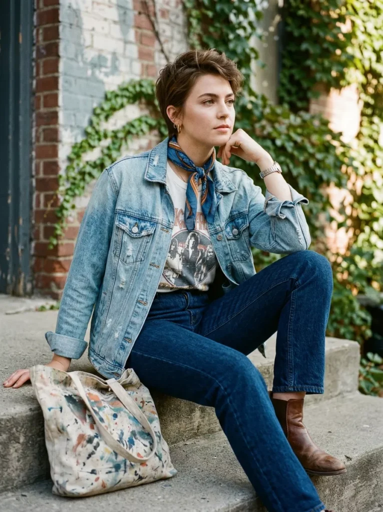 Denim-on-Denim with Contrast Washes and Break-the-Rules Flair