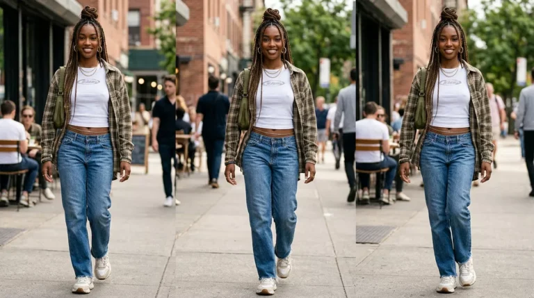 Low Rise Jeans Outfit For Black Women