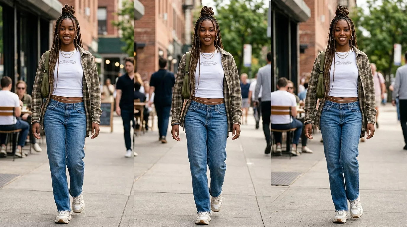 Low Rise Jeans Outfit For Black Women