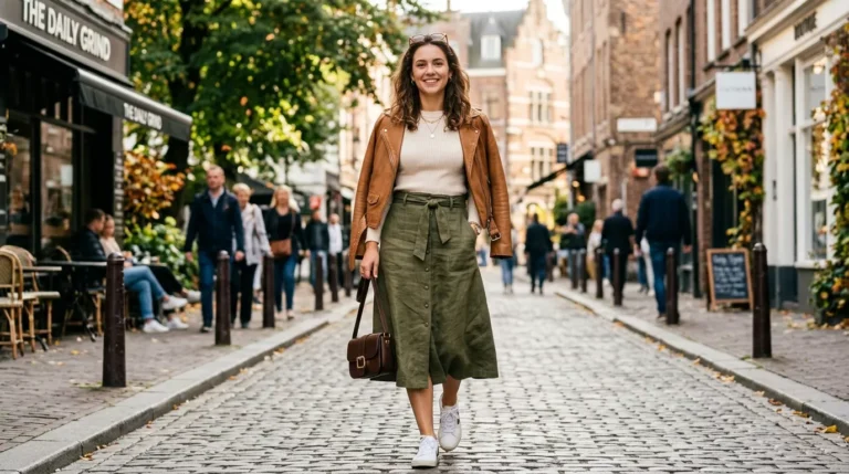 Olive Green Skirt Outfit Ideas