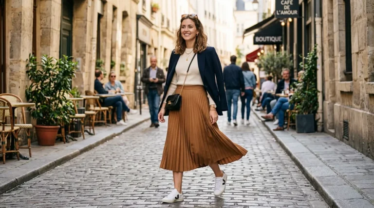 Pleated Midi Skirt Outfit Ideas