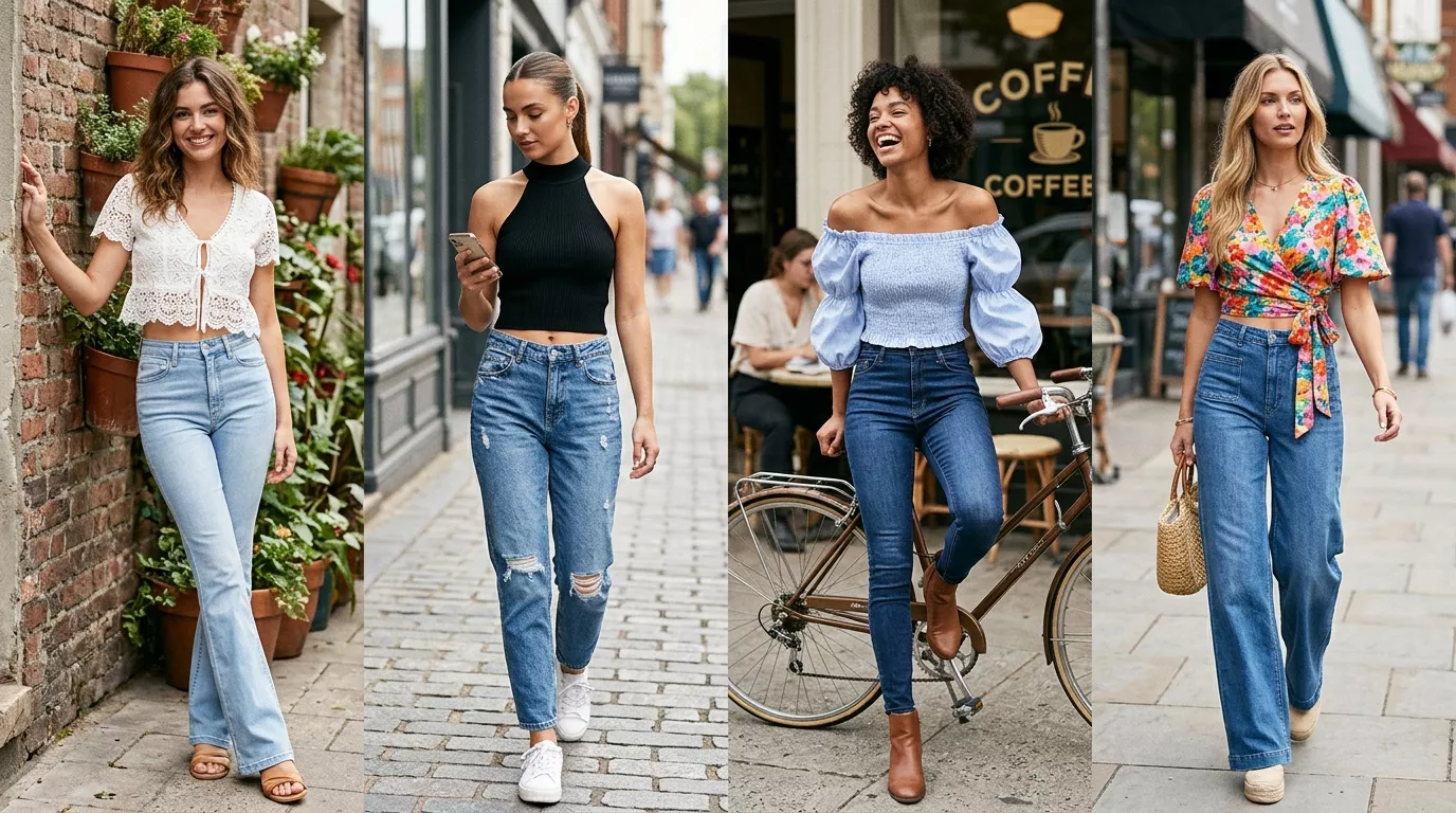 Short Tops Designs For Jeans