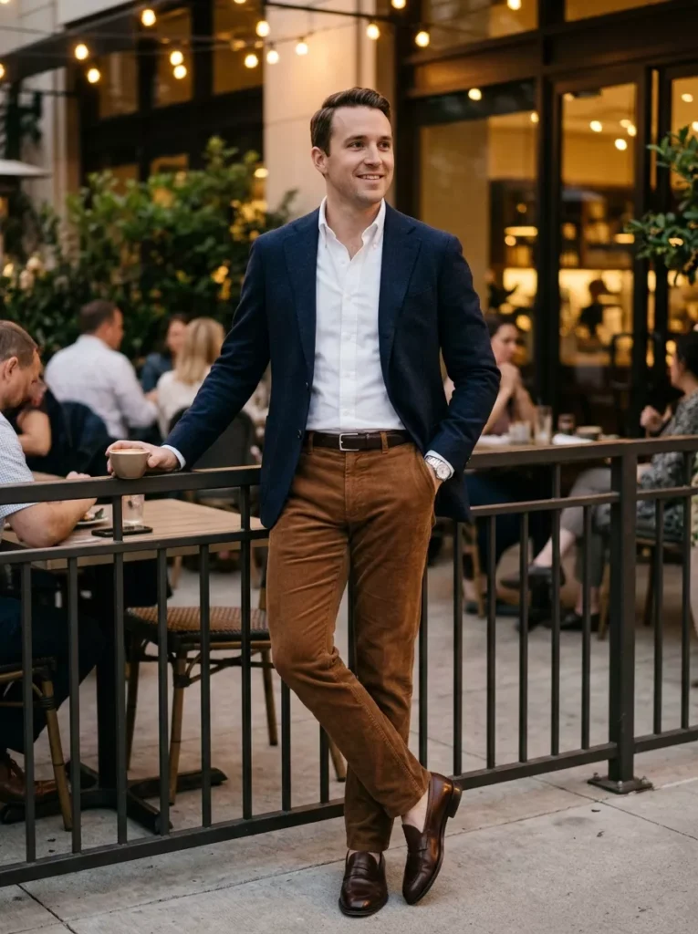 Smart-Casual Blazer Combo for Meetings or Dinner