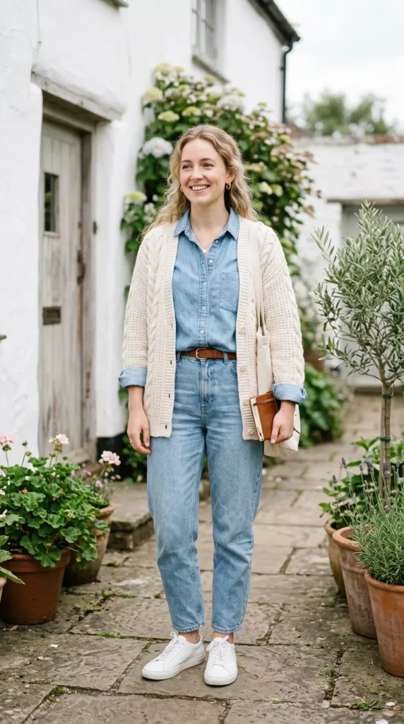 Soft Denim and Cream That Photographs Clean