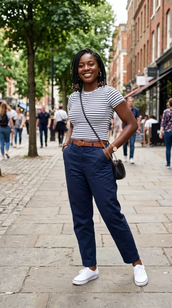 Striped Baby Tee With Solid Pants