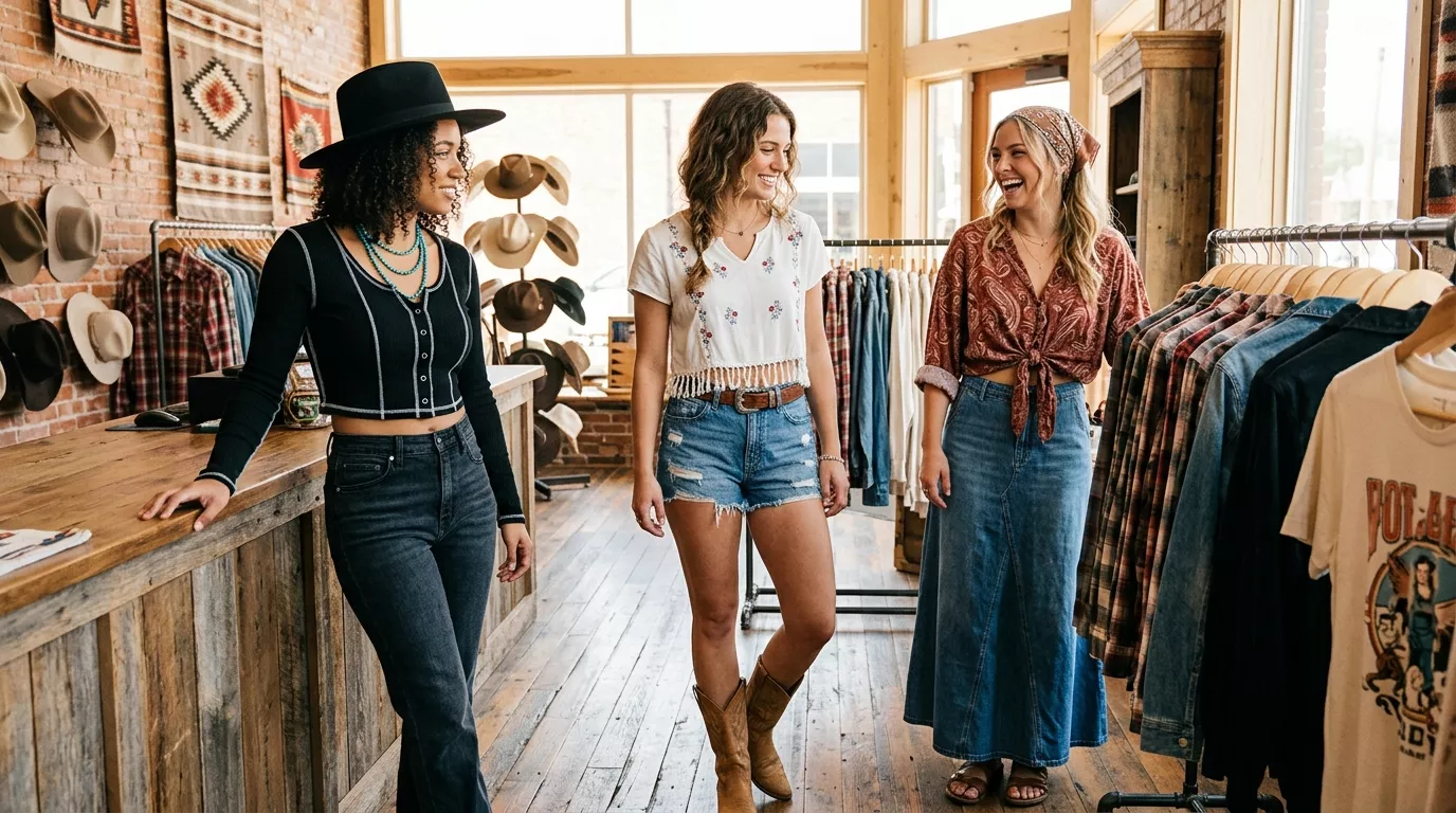 Western Crop Tops For Women